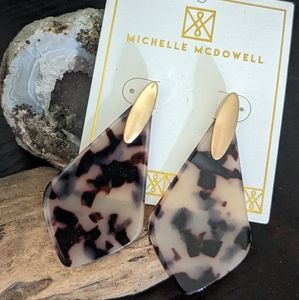 Michelle McDowell tortoise shell gold tone earrings New with tags